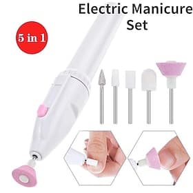 Electric Nail File Electric Manicure Pedicure Nail Drill Set 5 In 1 Professional Electric Nail File Grinder Grooming Personal Manicure And Pedicure Valentine's