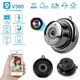 Mini caméra sans fil moniteur de surveillance intérieur HD détection de mouvement vision nocturne caméscope intelligent Wi-Fi enregistrement vidéo et surveilla