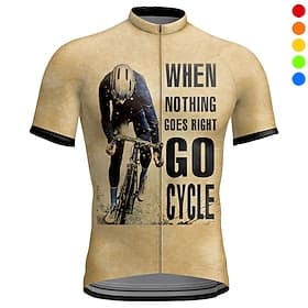 Homme Maillot de cyclisme Graphique Lettres  Chiffres Manche Courte Cyclisme Maillot Top avec 3 poches arrière VTT Vélo tout terrain Cyclisme sur route Séchage
