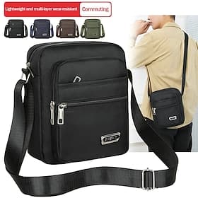 Lightweight Waterproof Nylon Crossbody Bag for Commuting, Travel, and School - Durable Multi-layer Wear-resistant Design, Back to School