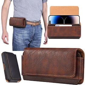 Men Genuine Leather Waist Pack Thick Cowhide Waist Bags Functional Leather Shoulder Bag  Mini Travel Chest Bag Phone Pack