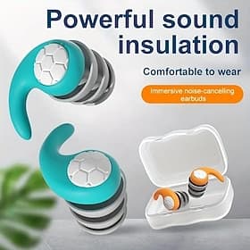 1 par de tapones para los oídos para dormir, tapones para los oídos cómodos y suaves de silicona, aislamiento acústico, auriculares con reducción de ruido, fil