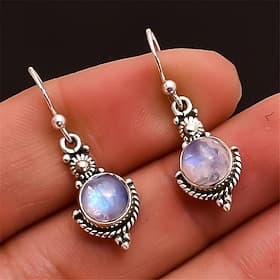 Women's Earrings Classic Precious Stylish Vintage Earrings Jewelry Ancient silver For Wedding Party 1 Pair
