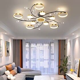 Lustre de Teto 10 Cabeças Iluminação Pendente de Meio Século Luminária de Teto Semi Flush Mount Luminária Pendente para Sala de Estar Cozinha Quarto 110-240V S