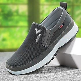 mocassini slip-on casual da uomo in rete traspirante bianca e nera per il comfort quotidiano