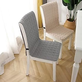 Housse de chaise de salle à manger housse de coussin de siège de chaise housse antidérapante avec attaches coussinets épais durables et lavables pour salle à m