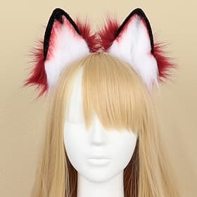 Handgefertigter Simulations-Tier-Ohr-Haarreifen aus Plüsch, verkleiden Sie sich als Wolf-Ohr-Stirnband, Cosplay als einsamer Wolf-Haar-Accessoire