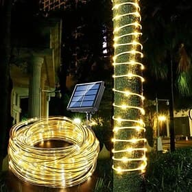 2/1PCS Rope Strip Light Solar LED Waterproof Tube Fairy Light Strings Outdoor Garden  Lawn Tree Yard Fence Pathway Decor