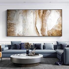 Mintura Handmade Abstract Thick Texture Gold Oil Paintings On Canvas Wall Art Decoration Modern Pictures For Home Decor Rolled Frameless Unstretched Painting