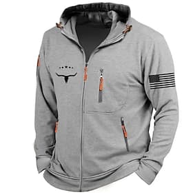 4th of July 2026 250th Memorial Day Men's Streetwear Designer Graphic National Flag Hooded Long Sleeve Hoodie Sweatshirt Casual Outdoor Sports Street