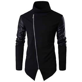 Men's Cardigan Sweater Ribbed Knit Regular Knitted Plain Standing Collar Warm Ups Modern Contemporary Daily Wear Going out Clothing Apparel Fall Winter Black S