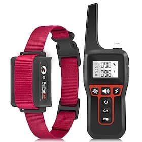 Dog training collar IP67 waterproof three training modes vibration electric shock vibration and electrostatic 100 adjustable steps can check the power level ef