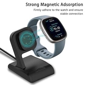 Charger Dock for Fitbit Sense/Sense 2/Versa 4/Versa 3, Uskiim Anti-Slip Charging Dock Station Base Cradle with 3.3FT USB Cord Replacement for Fitbit Sense Char