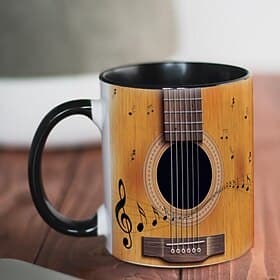 Guitar Coffee Cup Musical Coffee Mugs, Guitar Cup Travel Mug Funny Drinking Cup Desk Decor,11.2oz Ceramic Mug Tea Mug, Birthday Christmas Gifts for Music Lover