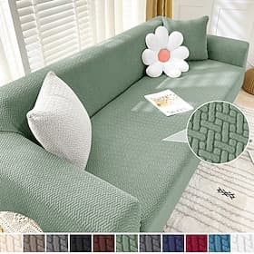 Stretch Sofa seat Cushion Cover Slipcover Burgundy Elastic Couch Armchair Loveseat Seater Grey Plain Solid Soft Durable Washable