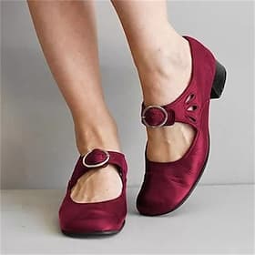 Women's Vintage Mary Jane Shoes with Buckle Strap – Retro Comfort Low-Heel Shoes for Everyday Casual Wear