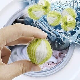 6pcs Pet Hair Remover for Laundry, Lint Remover for Clothes, Reusable Laundry Pet Hair Catcher, Effective Dog and Cat Hair Catcher for Washing Machine, Green