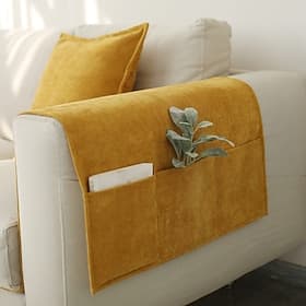 Sofa Armrest Cover Solid Color Extended Non slip Storage Cover Thick Chenille Sofa Armrest Cover