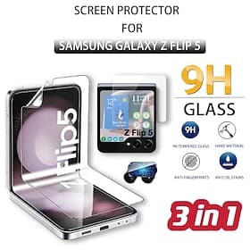 1 Set Screen Protector Back Screen Protector For Samsung Galaxy Z Flip 7 Z Flip 6 Z Flip 5 Tempered Glass TPU Hydrogel TPU 9H Hardness Anti Bubbles Anti-Finger
