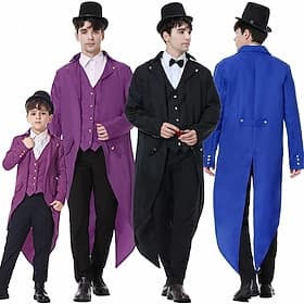 Victorian Medieval Steampunk Coat Jacket Tailcoat Gentleman Fancy Dress Men's Boys' Halloween Carnival Masquerade Party Carnival of Venice Kid's Adults' Coat