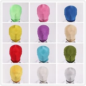 Masque complet à deux pièces BW 2ème peau Masques de Halloween Cagoule en spandex pour unisexe Cadeau de Noël