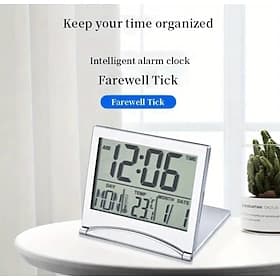 Digital Alarm Clock Alarm Setting 12/24H Used For Temperature And Date Display Of Office Travel And Bedroom Alarm Clocks Desktop Clock Travel Clock Electronic