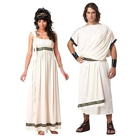 couples déesse dieu halloween groupe couples costumes hommes femmes film cosplay rome grec blanc costume halloween carnaval mascarade