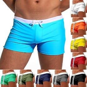 Herren Badehosen Badeshorts Boardshorts Einfarbig Kordelzug mit Mesh-Futter Geteilt Strand Sportlich Schick  Modern Lässig / Sportlich Armeegrün Marineblau