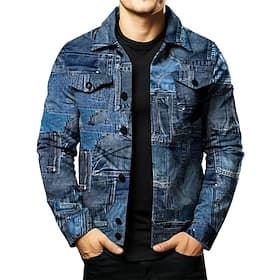 Homme Bloc de couleur Chemise Veste chemise Surchemise manche longue Rétro Vintage Extérieur Plein Air Casual Quotidien Automne hiver Col rabattu Boutons Poche