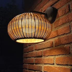 Applique murale LED extérieure en rotin étanche ip65, éclairage mural pour patio jardin 110-240v