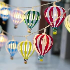 10 LED/20 LED  Decoration Iron Art LED Hot Air Balloon String Lights, Indoor Battery Box String Lights,  Decoration Small Colorful Light,  Tree Pendant, Batter