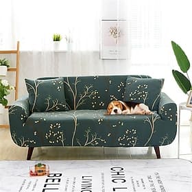 Stretch Sofa Cover Slipcover Elastic Sectional Couch Armchair Loveseat 4 or 3 seater L shaped Sofa Furniture Protector Anti-Slip Cover Soft Washable(1 Free Cus