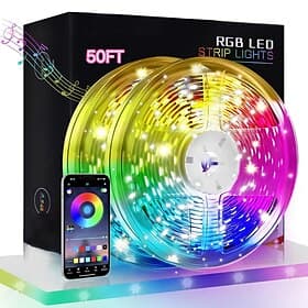 30M LED Strip Lights for Bedroom – RGB Permanent Strip Lights with Remote  App Control for Room and Home Party Decoration