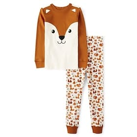 Mädchen 3D Fuchs Pyjama-Sets Langarm 3D-Druck Herbst Winter Aktiv Modisch Kuschelig kinderkleidung 3-12 Jahre Rundhalsausschnitt Heim Normal Innen Regular Fit