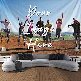 Customized Hanging Tapestry with Your Photo Wall Art Mural Decor Photograph Backdrop Home Bedroom Living Room Decoration (suggest photo definition 3Mo or above