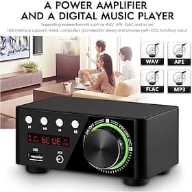 Bluetooth digital mini forsterker 50WX2 effektforsterker plate Bluetooth-kompatibel TPA3116 mottaker stereo 12V hjemme bil lydforsterker USB U-disk TF musikksp