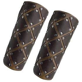 Retro Vintage Medieval Renaissance Armor Wristband Wrist Brace Pirate Viking Crusader Ranger Shieldmaiden Archery Fancy Dress Men's Viking Carnival Masquerade