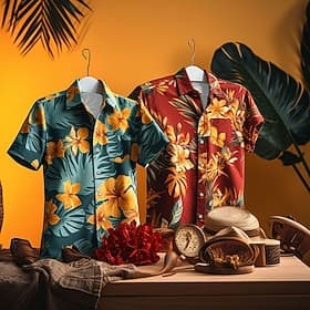 Homme Floral Fleurs tropicales Chemise Chemise hawaïenne Chemise Aloha Manche Courte Chemise Col rabattu Hawaïen Décontractées Extérieur Plein Air Casual Quoti