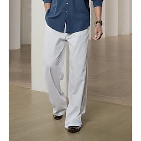 10% Linen Men's Linen Pants Trousers Summer Pants Beach Pants Drawstring Elastic Waist Pleats Plain Comfort Breathable Casual Daily Holiday Fashion Classic Sty