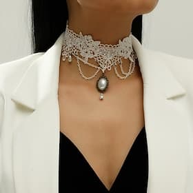 Necklace Lace Choker Necklace Punk  Gothic Lace Alloy For Disco Cosplay Carnival Women's Costume Jewelry Fashion Jewelry