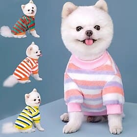 Dog Cat Sweatshirt Fashion Casual Winter Warm Breathable Soft Washable Comfortable Outdoor Casual Daily Dog Clothing for Bichon Frise Pomeranian Baby Pet Papil