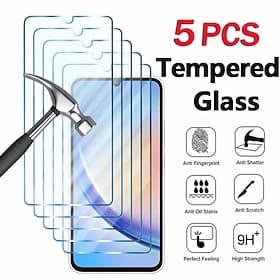 5 pcs Protection d'écran Pour Samsung Galaxy S25 Ultra S25 Ultra Plus S24 Ultra Plus S23 S22 S21 S20 Ultra Plus FE Verre Trempé Dureté 9H Anti-empreintes Haute