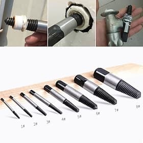 5/6/8Pcs Damaged and Stripped Screw Extractor Set, Broken Bolt Extractor and Broken Water Pipe Remover Set, Left Hand Spiral Removal Tool Kit with Storage Case