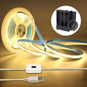 Einstellbare Helligkeit, Handwellenaktivierung, USB-Cob-LED-Lichtleiste, 1–2,5 m, AA-Batteriekasten, manueller Scan-Sensor, LED-Band-Lichtbeleuchtung, geeignet