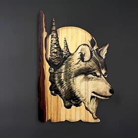 Animal Carving Handcraft Wall Hanging Sculpture, Wood Raccoon Bear Deer Hand Painted Decoration, For Home Living Room