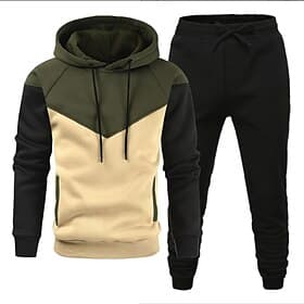 Men's Tracksuit Gym Shirt GYM Pants Workout Outfits Hooded Sports  Outdoor Daily Holiday Quick Dry Soft Color Block Black White Yellow Polyester Activewear Str