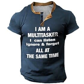 Men's Funny Multitasker Graphic T-Shirt, Work Office Humor Short Sleeve