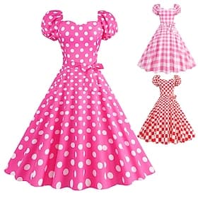 1950s Retro Vintage Rockabilly Swing Dress Flare Dress Polka dots Fancy Dress Women's Girls' Masquerade Party / Evening Bachelorette Party Adults' Dress Homeco
