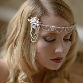 Head Jewelry Flapper Headband Roaring 20s 1920s Retro Vintage Rhinestone For Cosplay Carnival Women's Costume Jewelry Fashion Jewelry