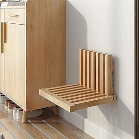 Wandklappbarer Hocker, klappbare Schuhwechselbank aus Massivholz, platzsparender, versteckter Klappstuhl für Eingangsbereich, Flur, Badezimmer, Duschsitz, mini